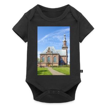Nouvelle église (Nieuwe Kerk) à Katwijk aan zee - Body à manches courtes Premium Bébé - noir - Devant