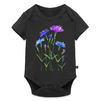 Blumen - Baby Premium Kurzarmbody - Schwarz - Vorne