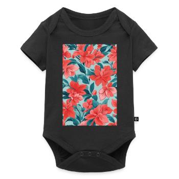 Beautiful Red Flowers - Baby Premium short-sleeve bodysuit - black - Front