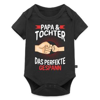 Papa Tochter Vater Familie Geschenk - Baby Premium Kurzarmbody - Schwarz - Vorne