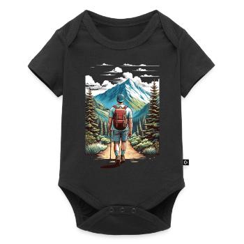 Mountain Trail Adventure - Baby Premium short-sleeve bodysuit - black - Front