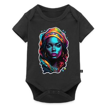 Afro Woman - Beauty - Baby Premium short-sleeve bodysuit - black - Front