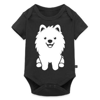 Chien Samoyède - Body à manches courtes Premium Bébé - noir - Devant