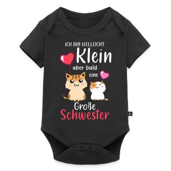 Je suis petite mais je serai bientôt une grande sœur - Body à manches courtes Premium Bébé - noir - Devant