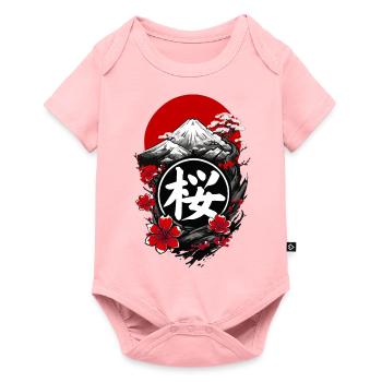 Cerisier japon en fleurs - Body à manches courtes Premium Bébé - rose - Devant