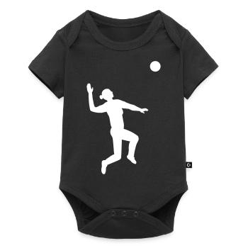 Dynamic serve in volleyball - Baby Premium short-sleeve bodysuit - black - Front