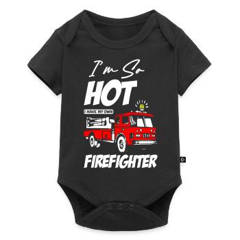 Drôle Je suis si chaud que j’ai mon propre incendie de pompier - Body à manches courtes Premium Bébé - noir - Devant