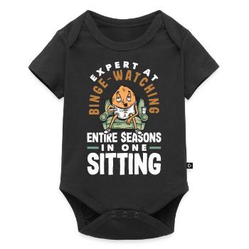 Expert at Binge-Watching Funny Potato - Baby Premium short-sleeve bodysuit - black - Front