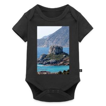 Landscape view of Kastri Island near Kampos town - Baby Premium short-sleeve bodysuit - black - Front