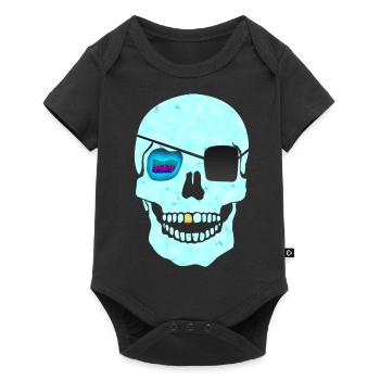 One Eye & Golden Tooth Schädel - Baby Premium Kurzarmbody - Schwarz - Vorne