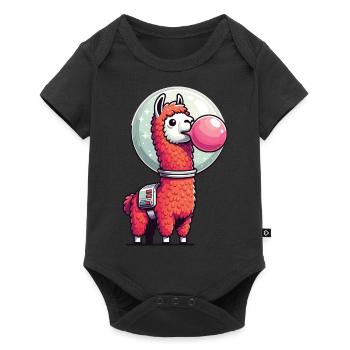 Lama-Astronaut - Baby Premium Kurzarmbody - Schwarz - Vorne
