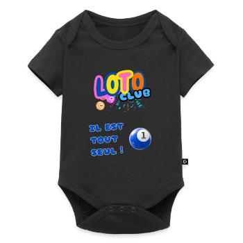 LOTO - BINGO - 1 - IL EST TOUT SEUL - Body à manches courtes Premium Bébé - noir - Devant