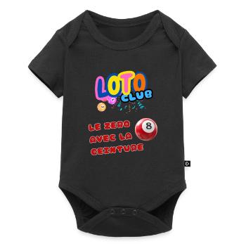 LOTO - BINGO - 8 - LE ZERO AVEC LA CEINTURE - Body à manches courtes Premium Bébé - noir - Devant