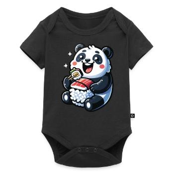 Panda Sushi Japanisches Essen - Baby Premium Kurzarmbody - Schwarz - Vorne