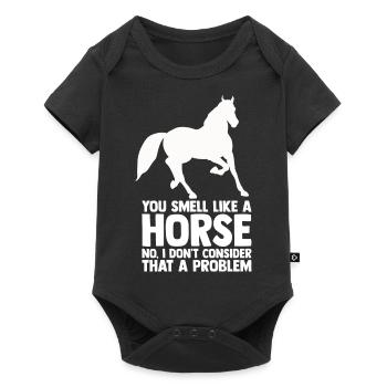 Amoureux des chevaux Équitation équestre - Body à manches courtes Premium Bébé - noir - Devant