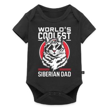 Katze Sibirische Geschenk - Baby Premium Kurzarmbody - Schwarz - Vorne