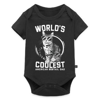 Katze American Bobtail Geschenk - Baby Premium Kurzarmbody - Schwarz - Vorne