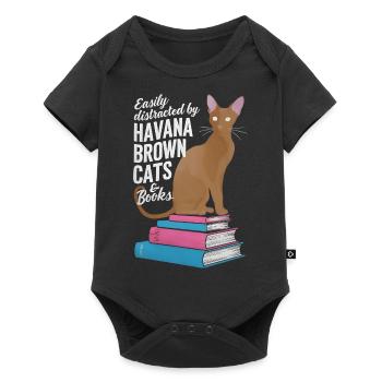 Katze Havanna Braun Geschenk - Baby Premium Kurzarmbody - Schwarz - Vorne