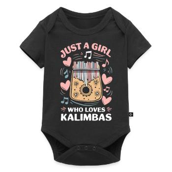Idiophon Kalimba Geschenk - Baby Premium Kurzarmbody - Schwarz - Vorne