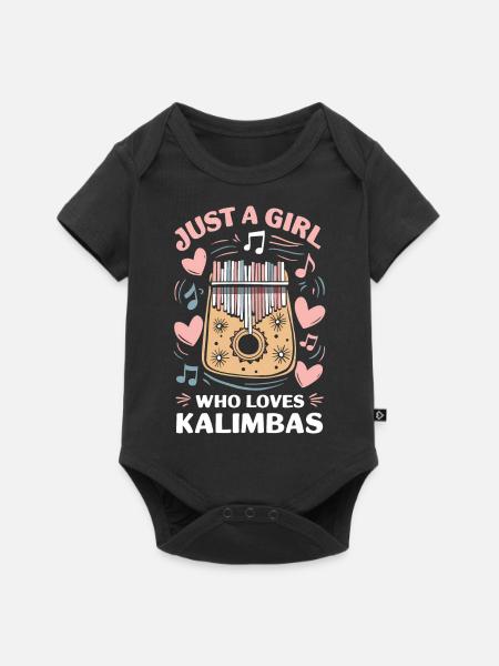 Idiophon Kalimba Geschenk - Baby Premium Kurzarmbody - Schwarz