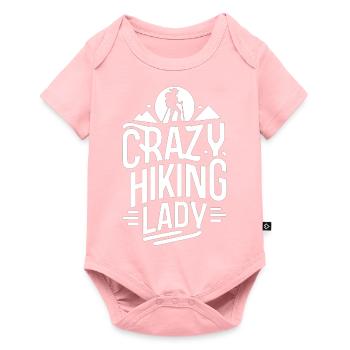 Verrückte Wanderfrau - Baby Premium Kurzarmbody - Rosa - Vorne