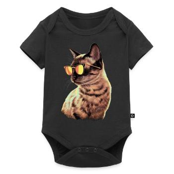 Sonnenbrille für Siamkatzen Geschenk - Baby Premium Kurzarmbody - Schwarz - Vorne