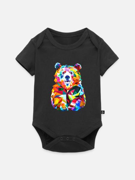 Polygon Bär - Baby Premium Kurzarmbody - Schwarz