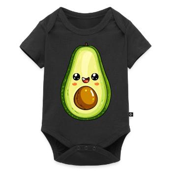 Avocat sucré avec visage - Body à manches courtes Premium Bébé - noir - Devant