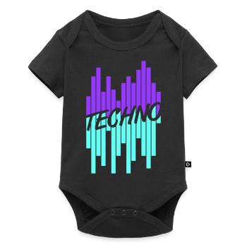 Techno Love Citation Dire Musique Fête Célébrer Logo - Body à manches courtes Premium Bébé - noir - Devant
