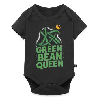Grüne Bohnen - Baby Premium Kurzarmbody - Schwarz - Vorne