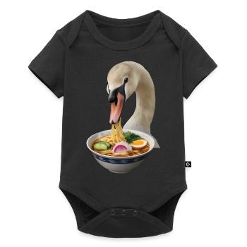 Schwan Ramen - Baby Premium Kurzarmbody - Schwarz - Vorne