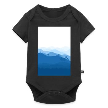 Blue mountains background - Baby Premium short-sleeve bodysuit - black - Front