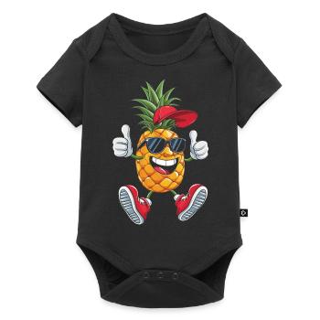 Ananas - Baby Premium Kurzarmbody - Schwarz - Vorne