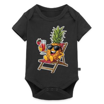Pineapple - Baby Premium Kurzarmbody - Schwarz - Vorne