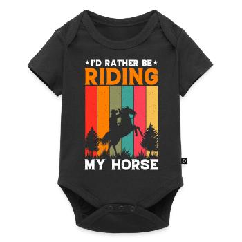 Horse Lover Équitation Chevaux - Body à manches courtes Premium Bébé - noir - Devant