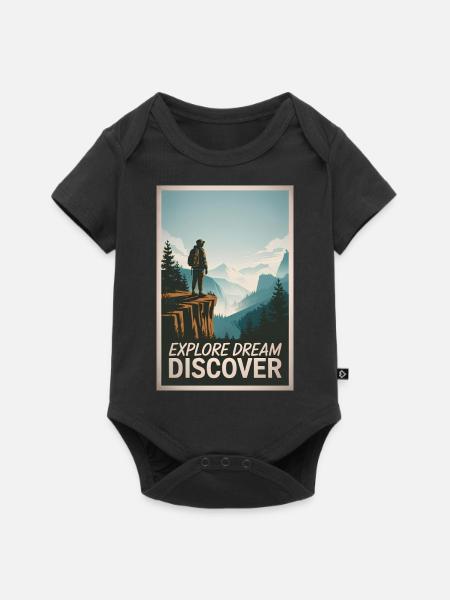 Explore Dream Explore - Baby Premium Kurzarmbody - Schwarz