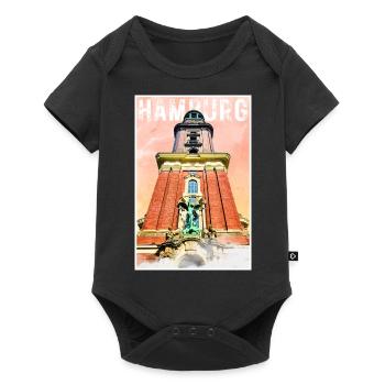 Hamburg Vintage Travel Poster with St. Michael's Church - Baby Premium short-sleeve bodysuit - black - Front