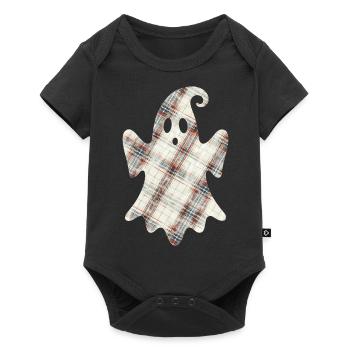 Mignon fantôme Écosse fantôme Tartan Halloween - Body à manches courtes Premium Bébé - noir - Devant