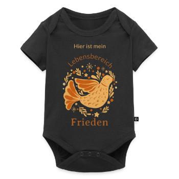 Hier ist mein Lebensbereich Frieden - Baby Premium Kurzarmbody - Schwarz - Vorne