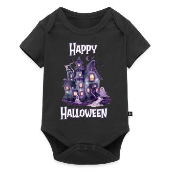 Halloween – Joyeux Halloween, maison hantée effrayante - Body à manches courtes Premium Bébé - noir - Devant