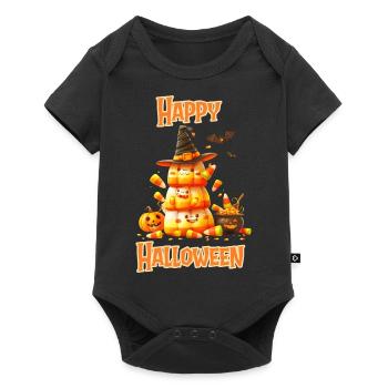 Halloween – Pyramide de bonbons Happy Halloween - Body à manches courtes Premium Bébé - noir - Devant
