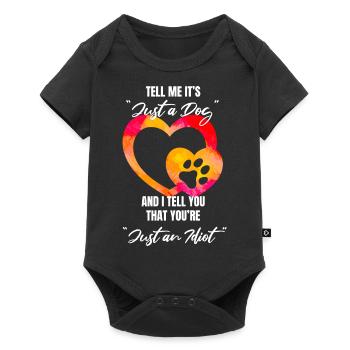 Dog Four-legged Heart Paw Dog Love Dog Trainer - Baby Premium short-sleeve bodysuit - black - Front
