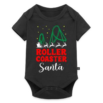 Roller Coaster Santa - Baby Premium short-sleeve bodysuit - black - Front
