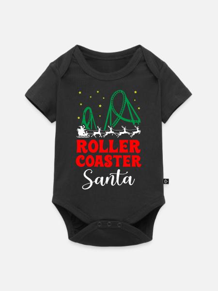 Montagnes russes Père Noël - Body à manches courtes Premium Bébé - noir