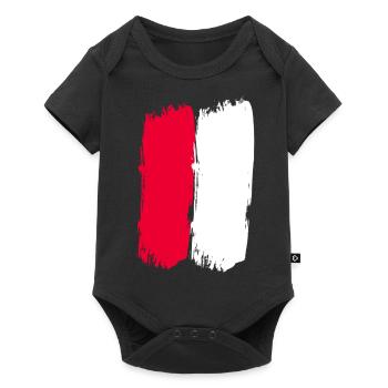 Red and white line through the middle - Baby Premium short-sleeve bodysuit - black - Front