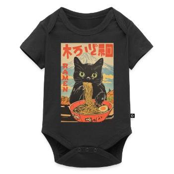 Funny Cat Ramen Japanese Japan Lover - Baby Premium short-sleeve bodysuit - black - Front