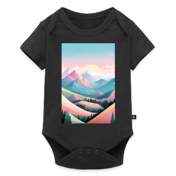 Panorama de montagnes aux couleurs délicates - Horizont Berge - Body à manches courtes Premium Bébé - noir - Devant