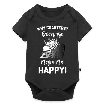 Roller Coaster Make Me Happy - Baby Premium Kurzarmbody - Schwarz - Vorne