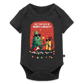 Fröhlich und hell - Baby Premium Kurzarmbody - Schwarz - Vorne