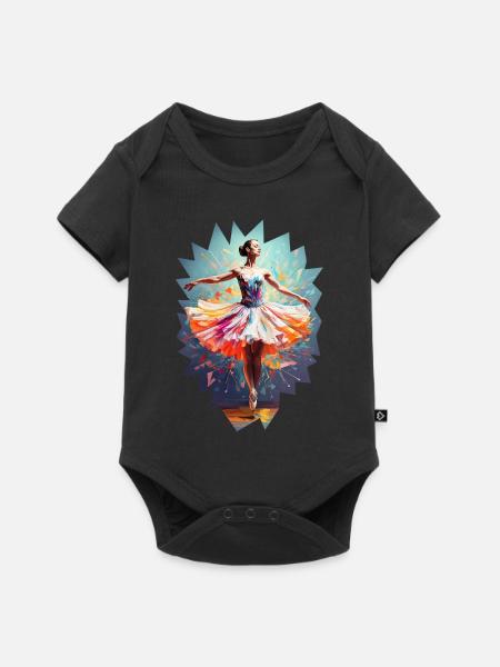 Balletttänzerin modern hyperfarben - Premium kortærmet baby-body  - sort